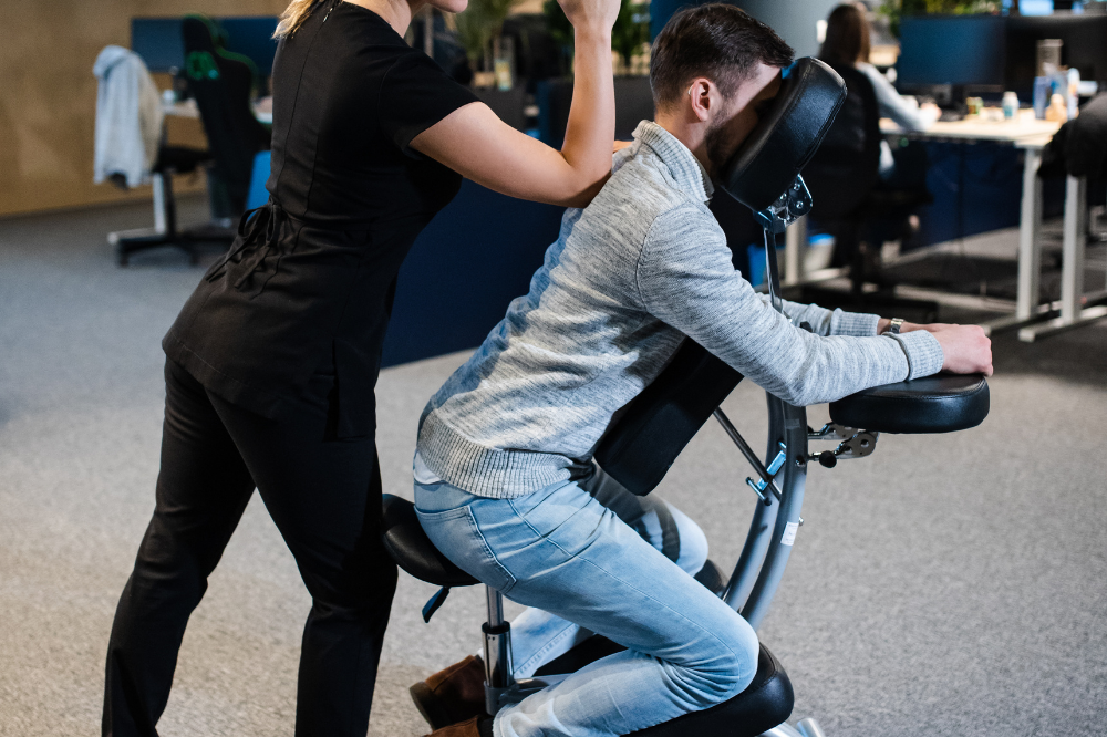 Massage en entreprise gestion du stress QVT TMS troubles musculo squelettique